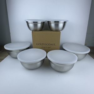 Gold Coast Stainless Bowls With Lids 12 Piece New With Box